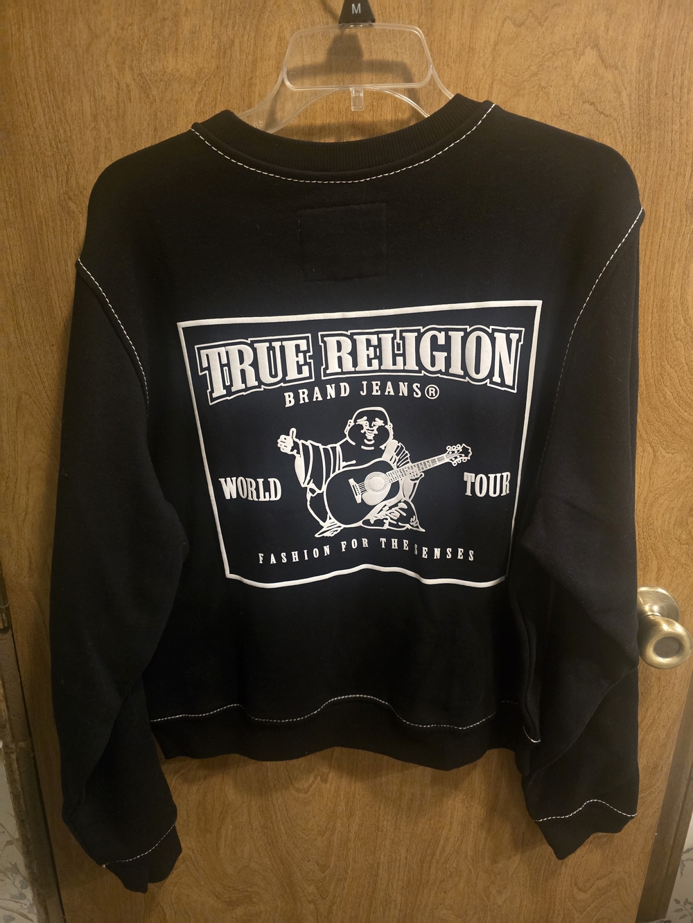 True Religion Black Graphic Logo Sweatshirt - Size Medium